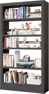 71" Tall Bookshelf 5 Tier Metal Bookshelf with Adjustable Storage Shelves Library Bookcase