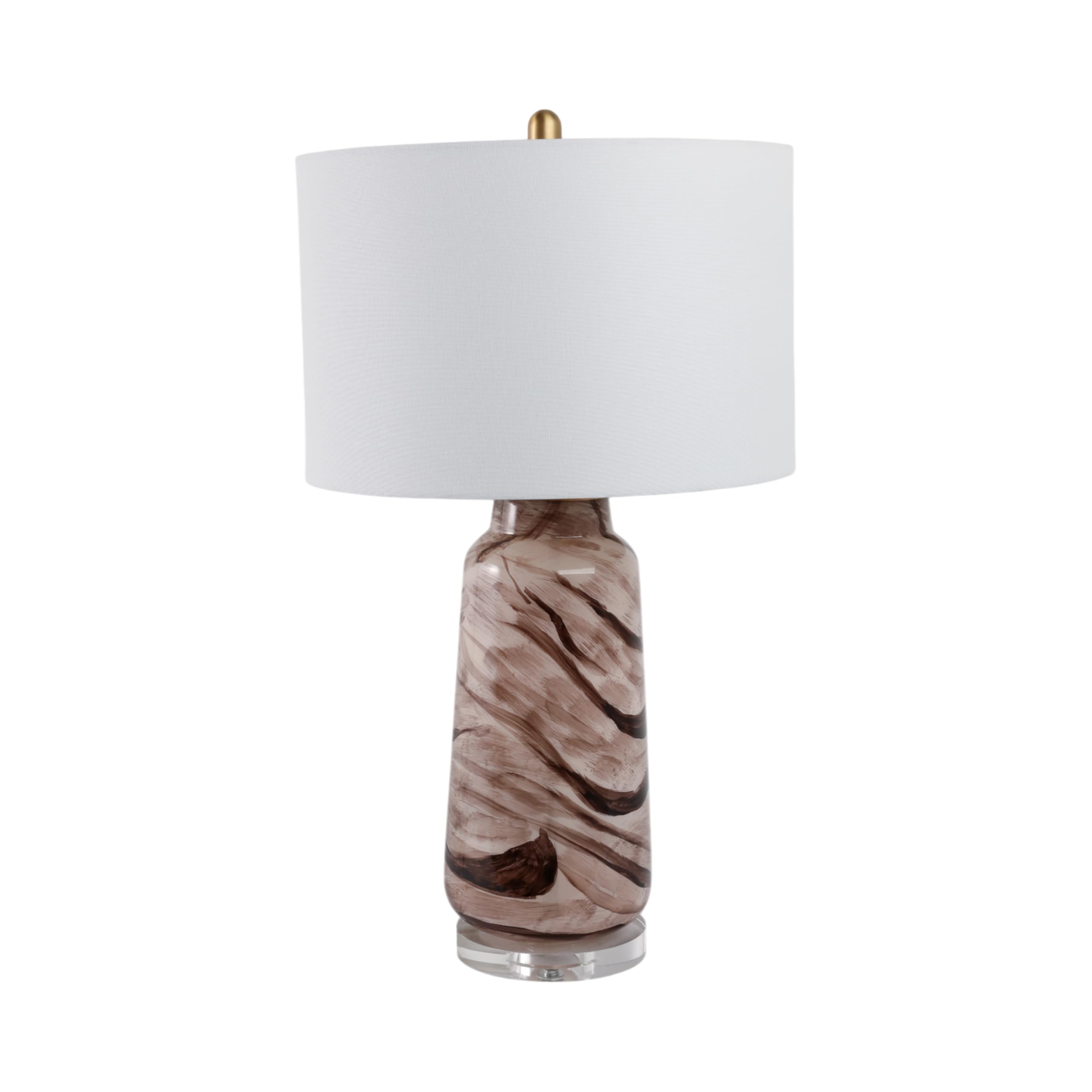 29x17 Swirled Glass Table Lamp, Brown