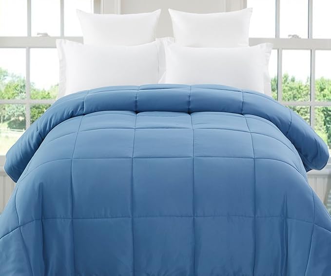 Revisable Down Alternative Comforter (Calm Blue / Grey, King) - All Season Comforter