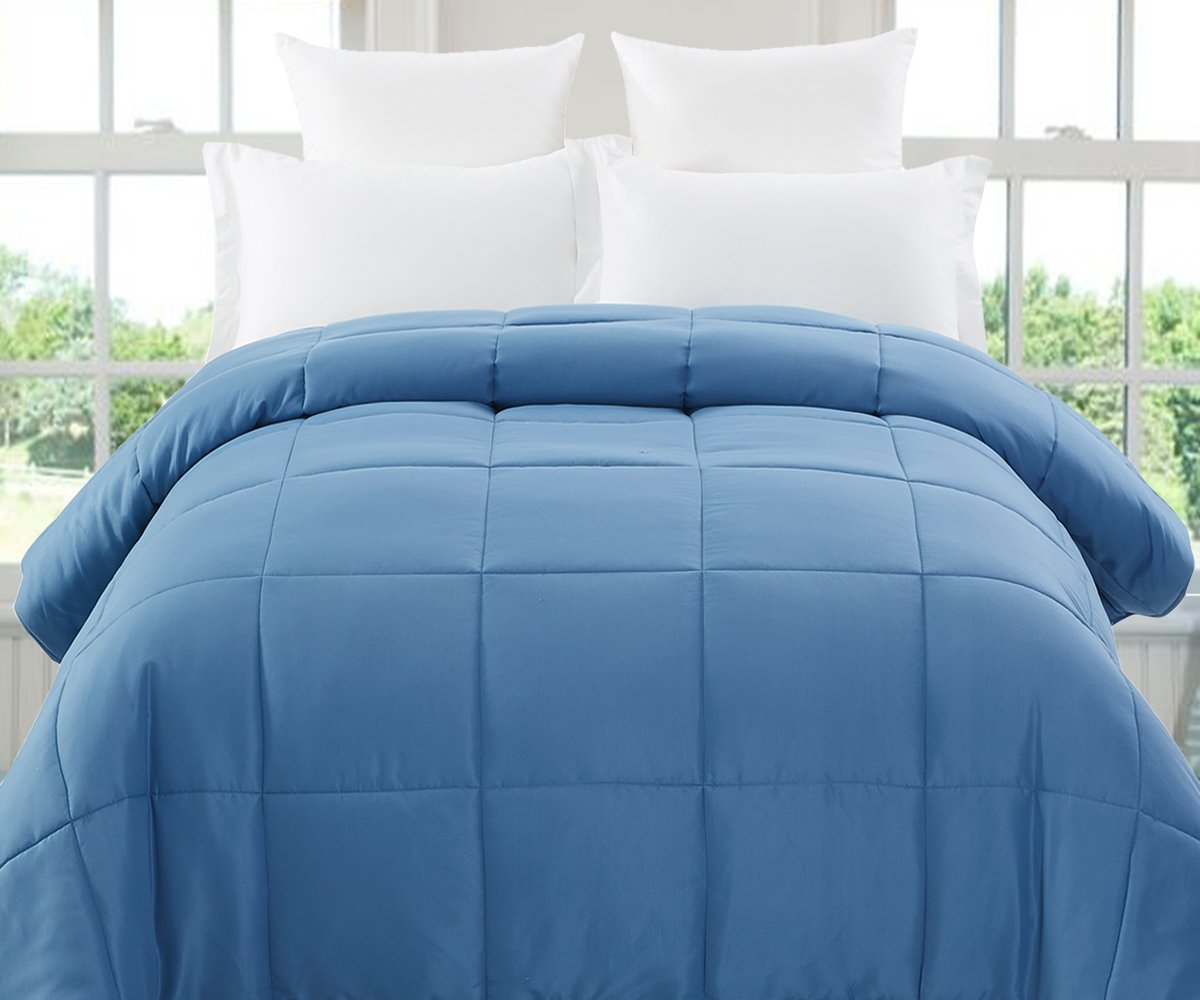 Revisable Down Alternative Comforter (Calm Blue / Grey, King) - All Season Comforter