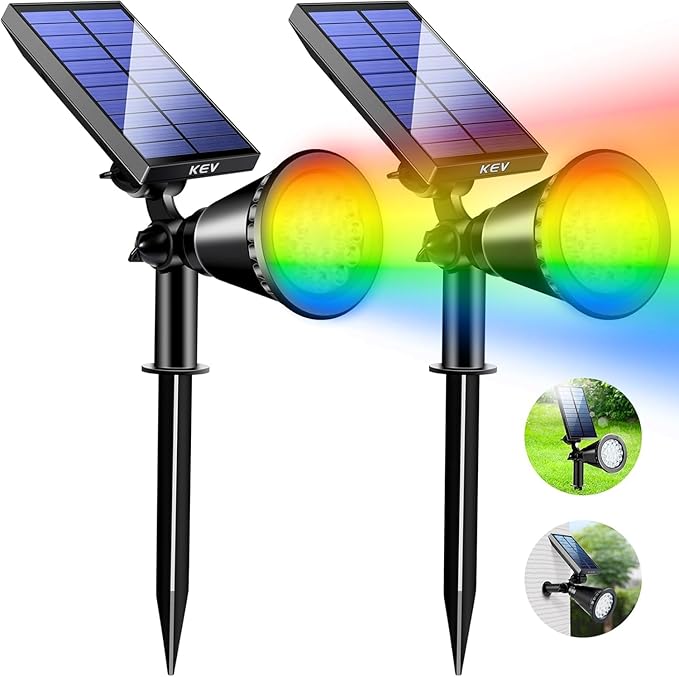 800 Lumens Solar Spot Lights Outdoor,18 LEDs Solar Flood Lights
