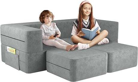 Kids Couch, Toddler Couch with Washable and Durable Covers, Modular Kids Sofa Couch