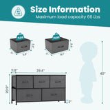 Dresser Storage with 5 Organizer Closet Chest Small Clothes Fabric Cabinet