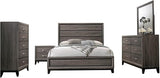 Watson Queen Bed 5-Piece Set, Grey Oak