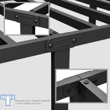 Queen Size Metal Bed Frame with Headboard & Footboard - 14 Inch Platform with Steel Slat Support