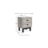 Design by Ashley Vessalli Nightstand, 22" W x 16" D x 25" H, Light Gray & Black