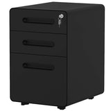 3-Drawer Rolling File Cabinet, Metal Mobile File Cabinet with Lock, Filing Cabinet Under Desk fits Legal/A4 Size