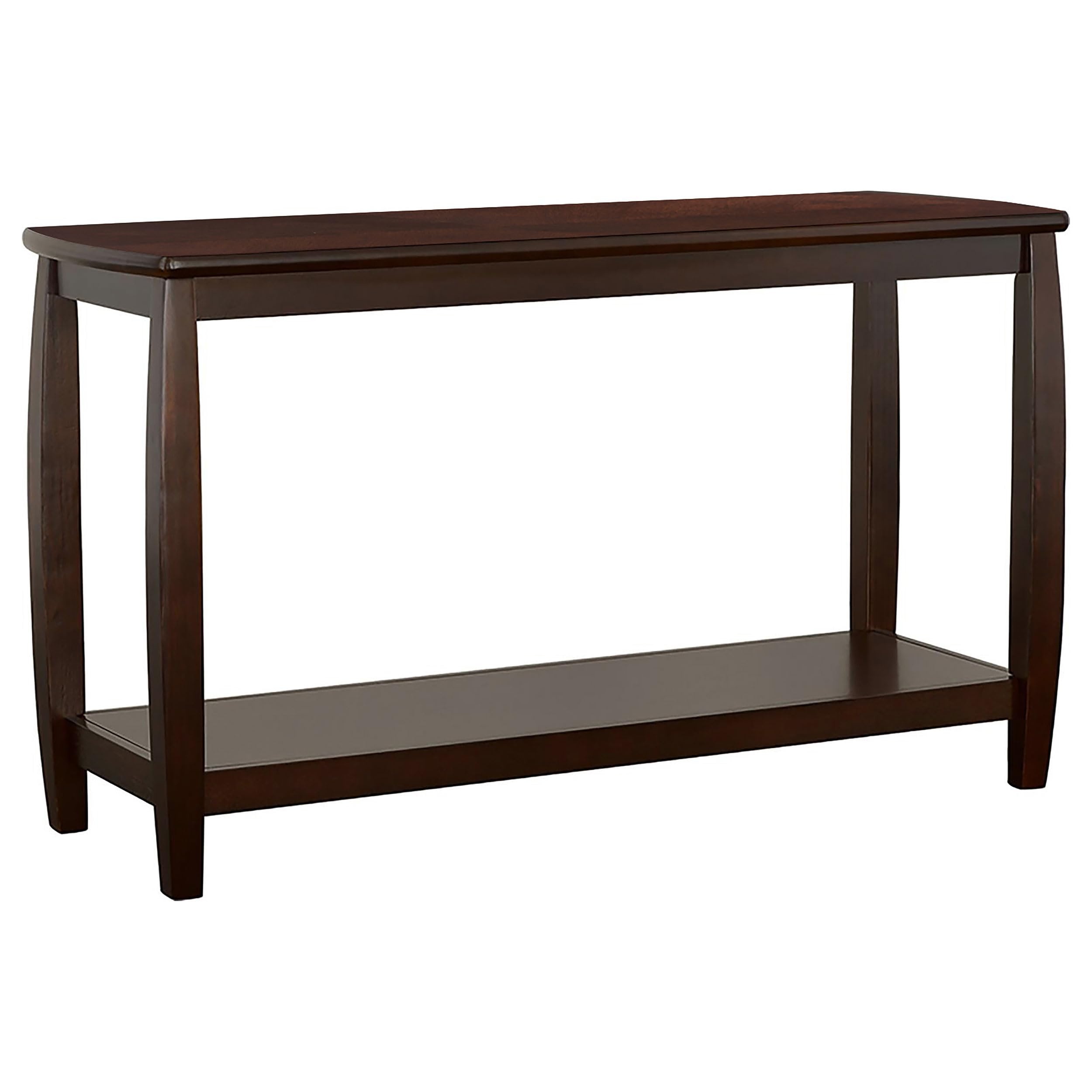Rectangular Lower Shelf Espresso Sofa Table 47.5"D x 18"W x 28"H Brown 701079