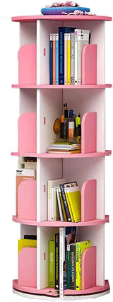 revolving Bookshelf Pink Bookshelf Floor Standing Bookcase Stackable Book Organizer