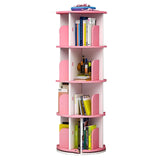 revolving Bookshelf Pink Bookshelf Floor Standing Bookcase Stackable Book Organizer