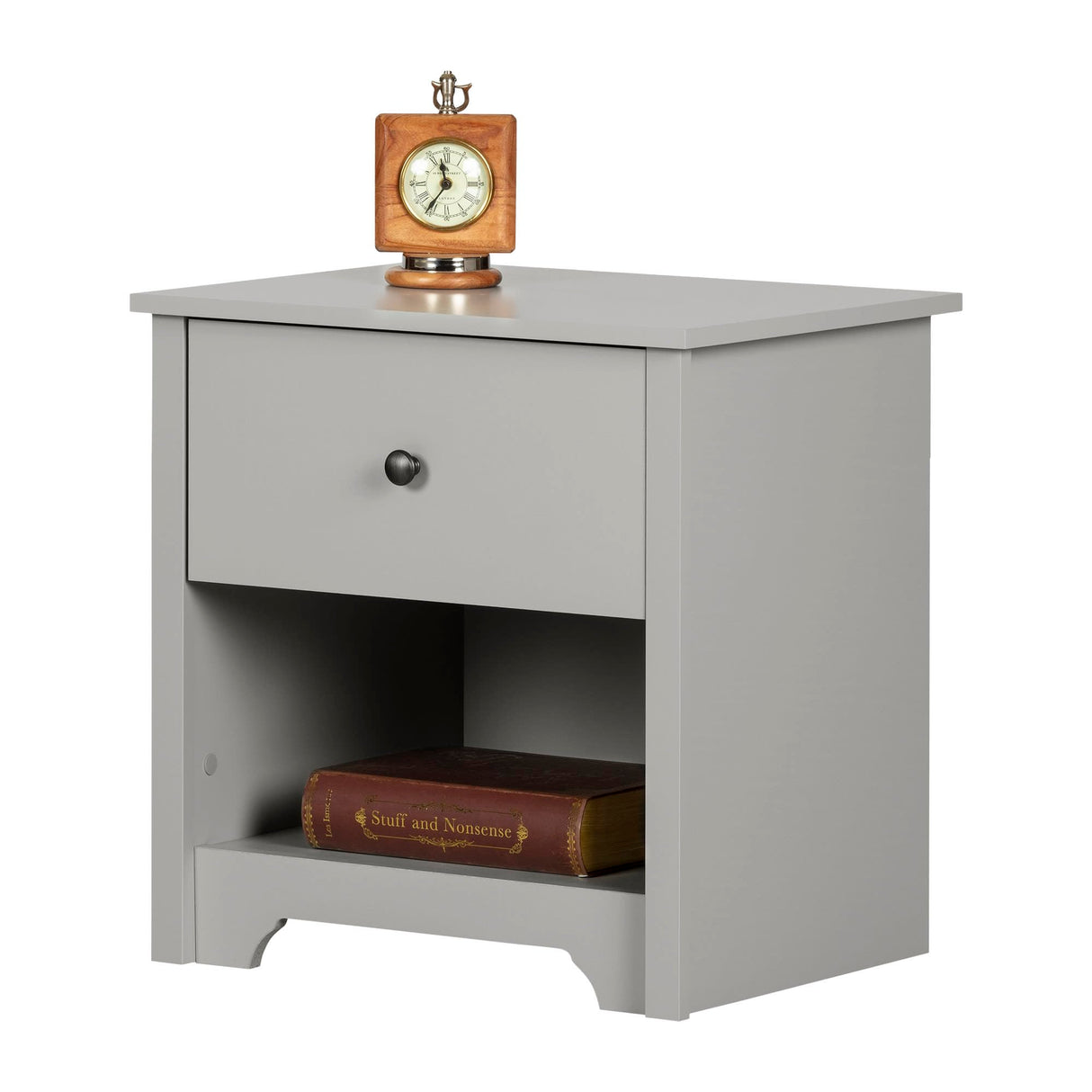 South Shore Vito 1-Drawer Nightstand, Soft Gray