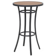 Naga Bahna Outdoor Bar Height Bistro Table, 40 - Inch Patio Bar Table Bistro Dining Table Pub Table with Wooden - Like Table Top & Metal Frame - Bircata