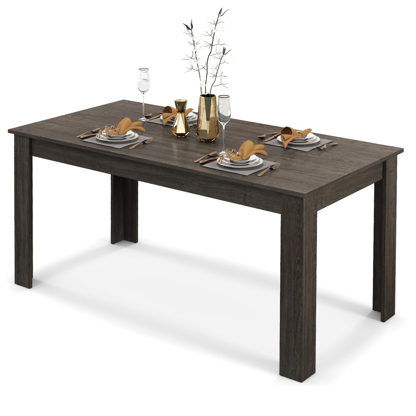 63 Inch Rectangular Dining Table for 4-6 People