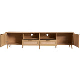 Rattan TV Stand for TVs up to 85'', Modern Farmhouse Media Console