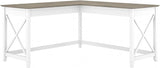 Key West L Shaped Desk, 60-inch Modern Farmhouse Writing Desk for Home Office