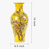 14 in Ceramic Vases for Flowers, Yellow Flower Vase for Centerpieces