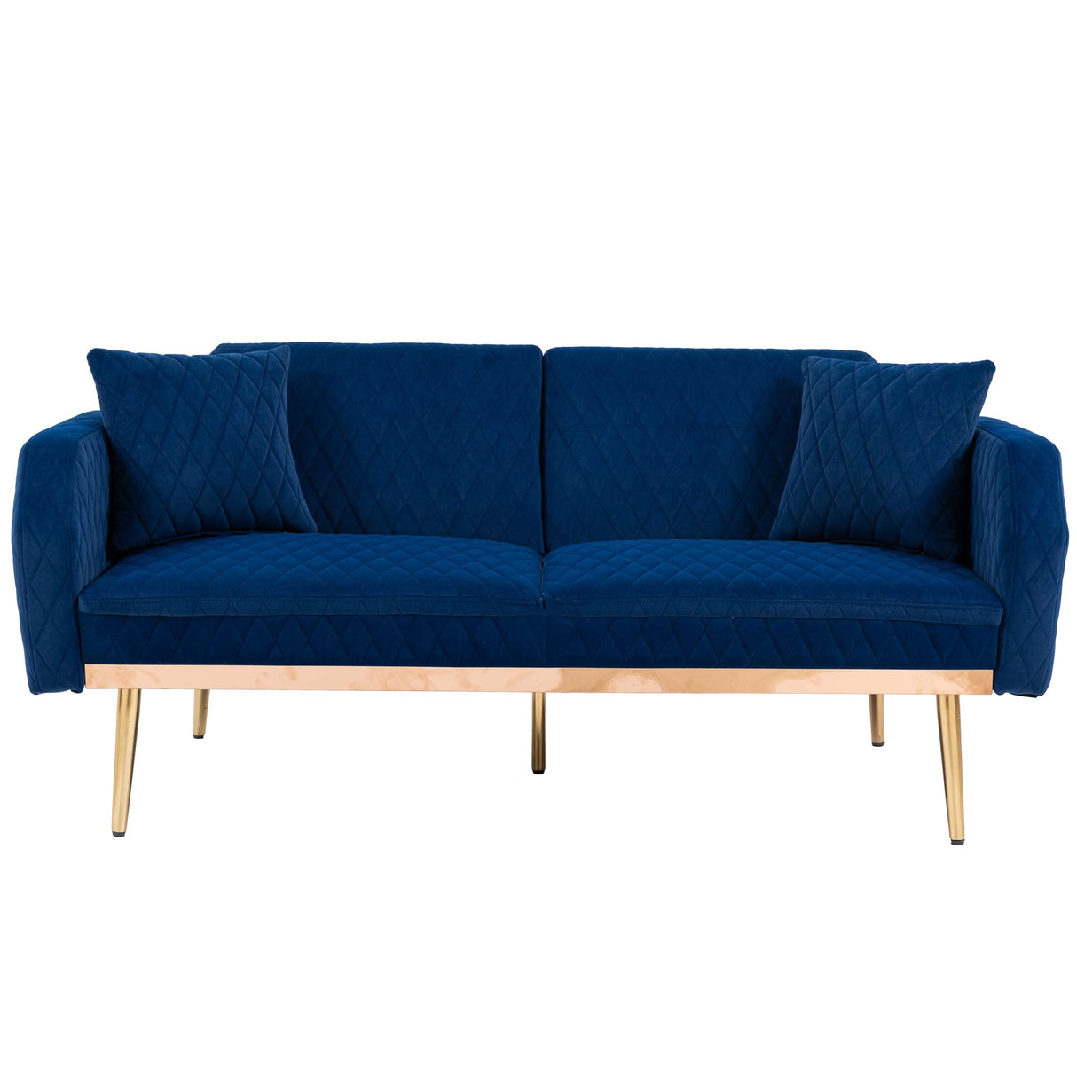 Velvet Loveseat Sofa, Modern Sleeper Sofa Couch with 2 Pillows