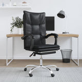 Reclining Office Chair Black Faux Leather (15.35 KG/33.77 LBS)