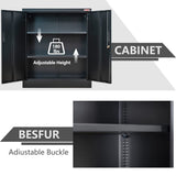 Locking Cabinet, 36" Metal storage cabinet with 2 Adjustable Shelves