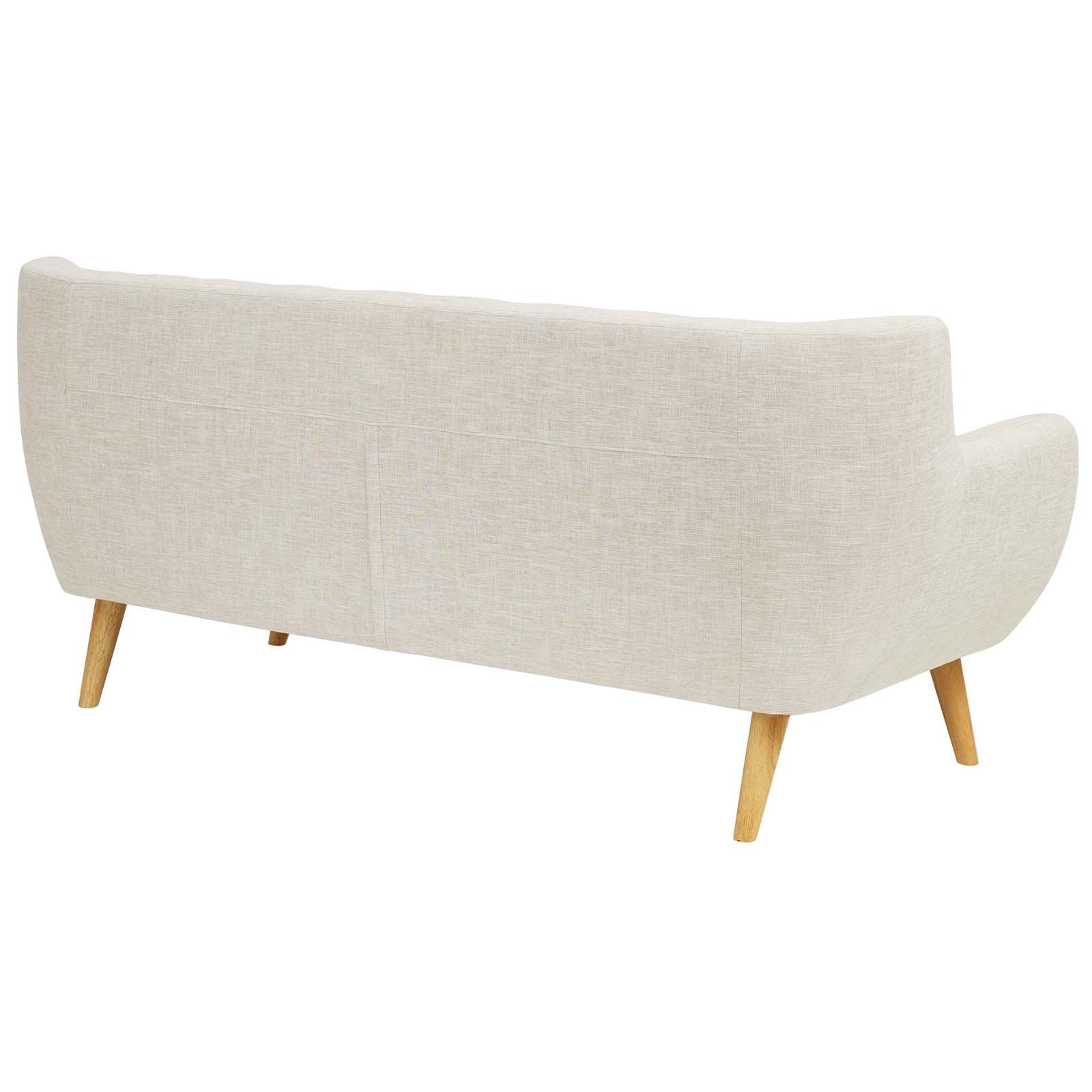 Remark Mid-Century Modern Sofa With Upholstered Fabric In Beige