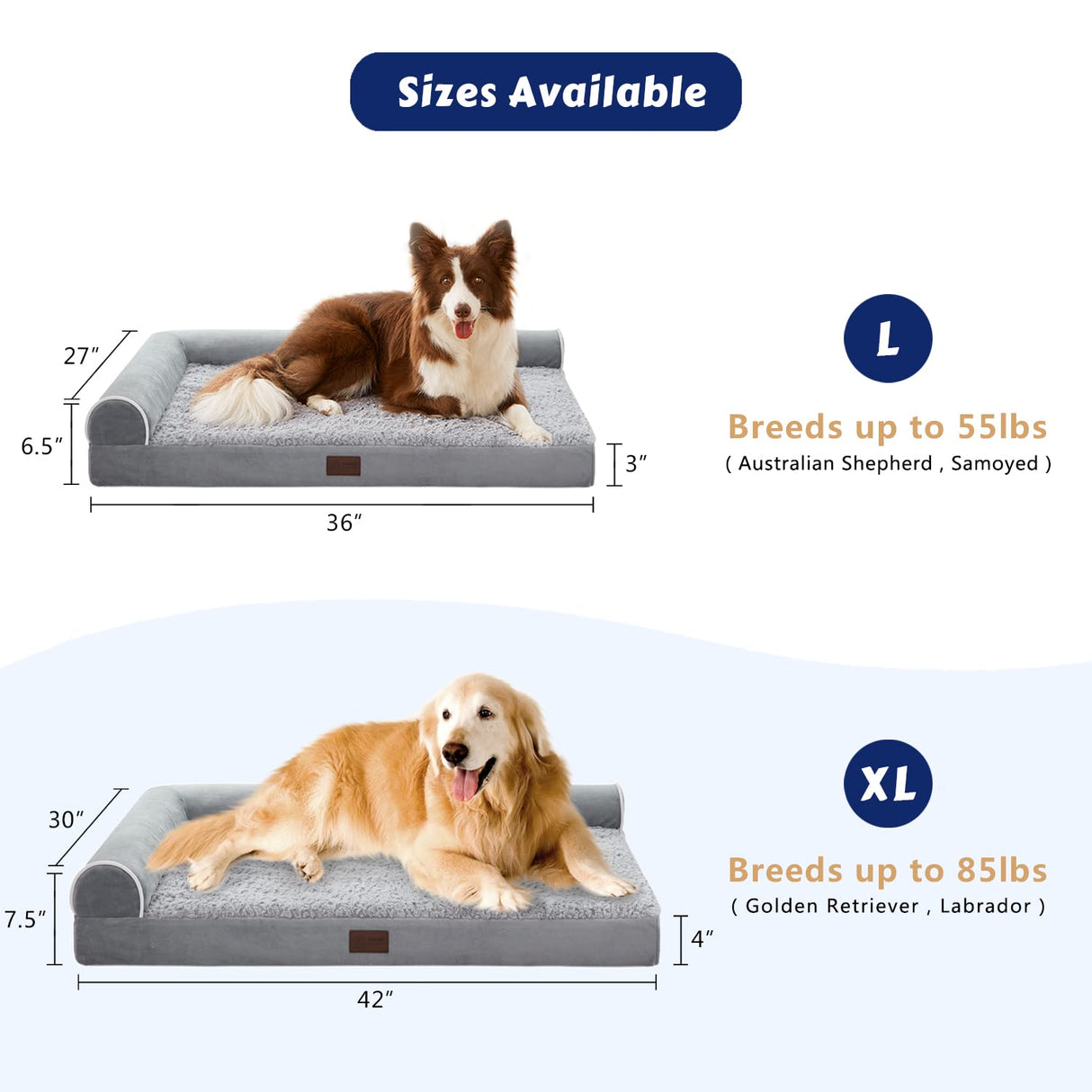 HOME Orthopedic Dog Beds Large Sized Dog, Pet Sofa Bed