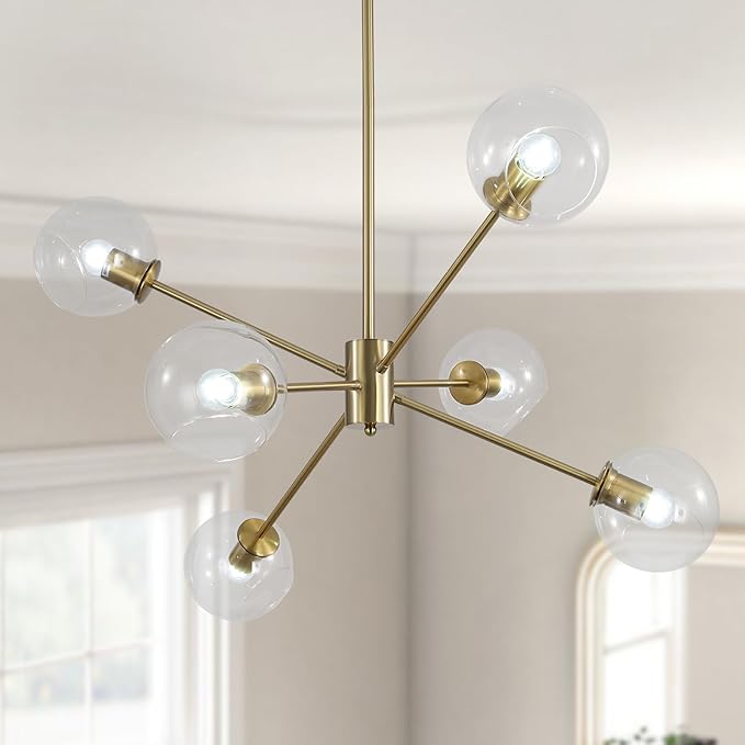White Milk Glass Hanging Chandelier 10 Lights Mid Century Modern Globe Sputnik