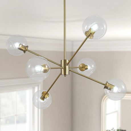 White Milk Glass Hanging Chandelier 10 Lights Mid Century Modern Globe Sputnik