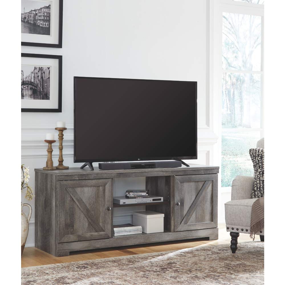 Wynnlow 63.5" TV Stand with Fireplace Option, Fits TVs up to 70", Gray