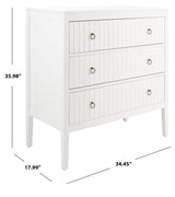 Home Collection Tegan White 3-Drawer Storage Living Room Bedroom