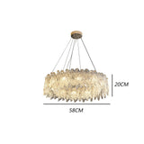 8-Lights Golden Finish Classic Glass Chandelier Ceiling Light for