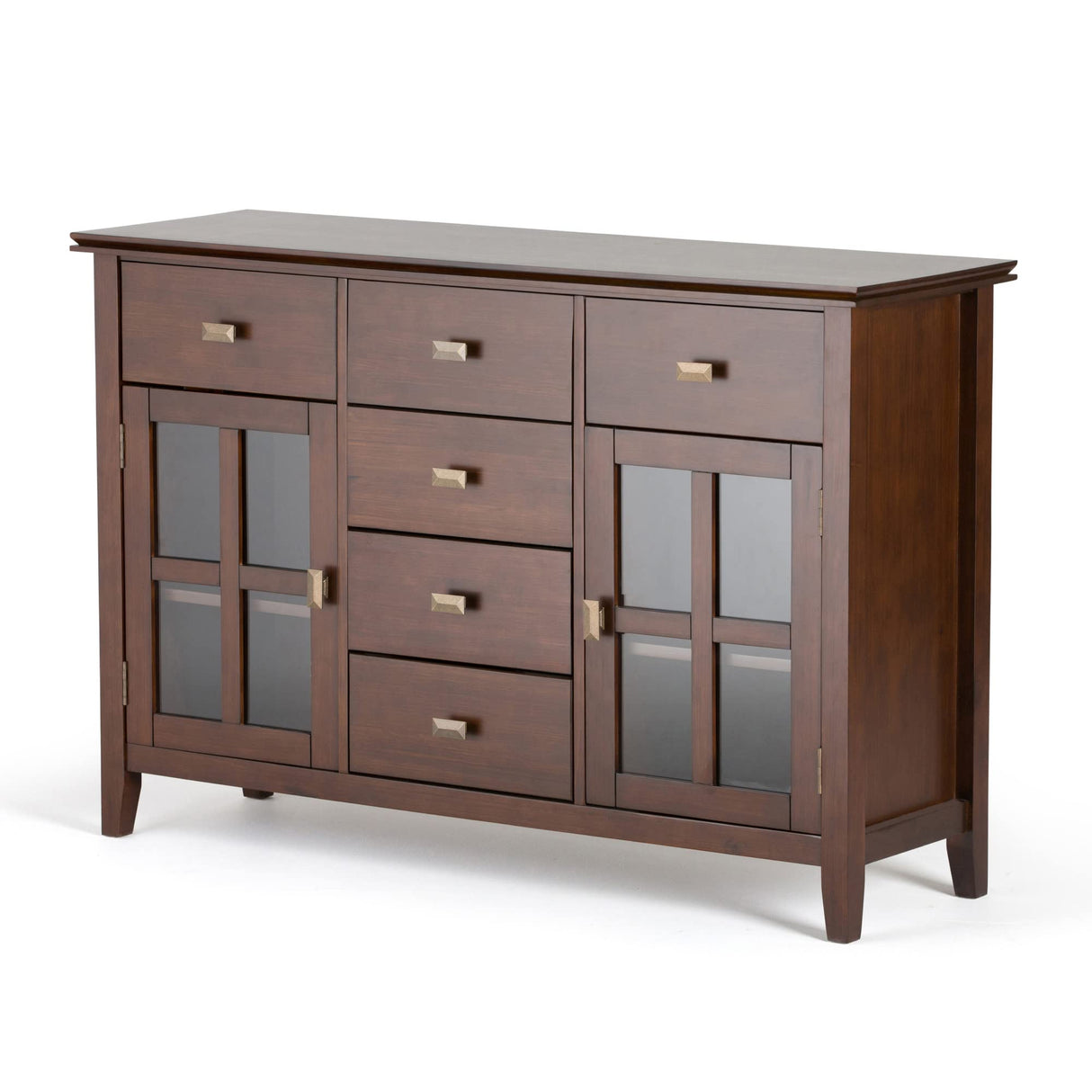 Artisan Solid Pine Wood 54 inch Contemporary Sideboard Buffet Credenza in Russet