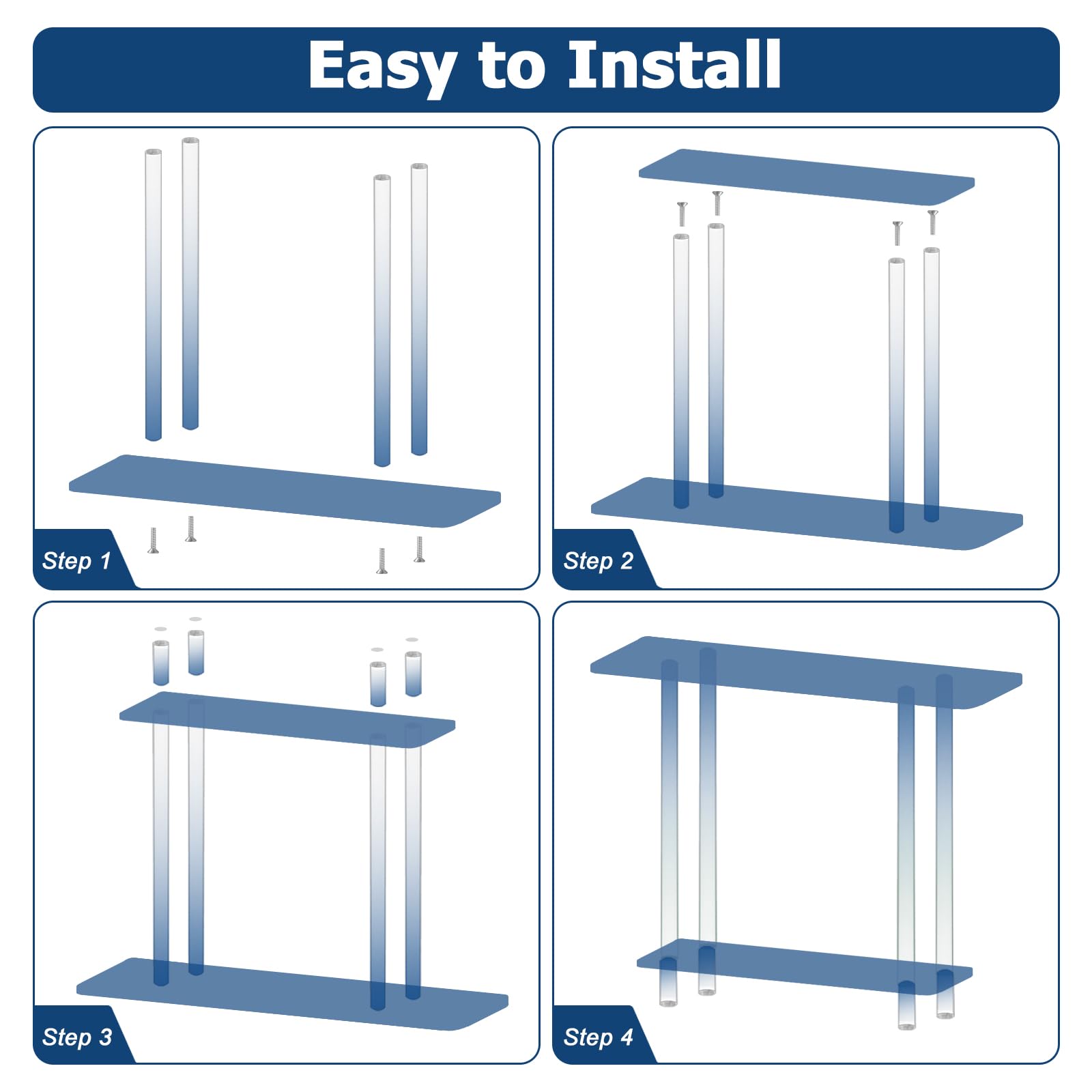 Clear Acrylic Console Table - 39.4" Narrow Entryway Table