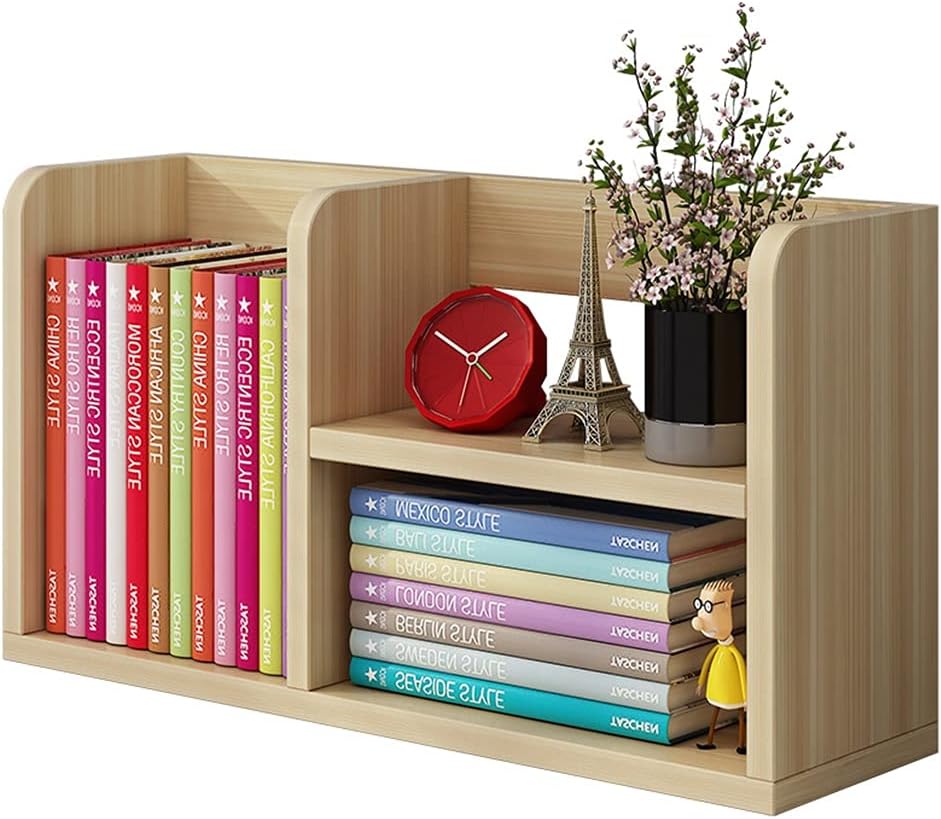 Bookshelf,Solid Wood Multi-Purpose Table Top, Large Space Independent Bookshelf, Small Rack for Student Storage