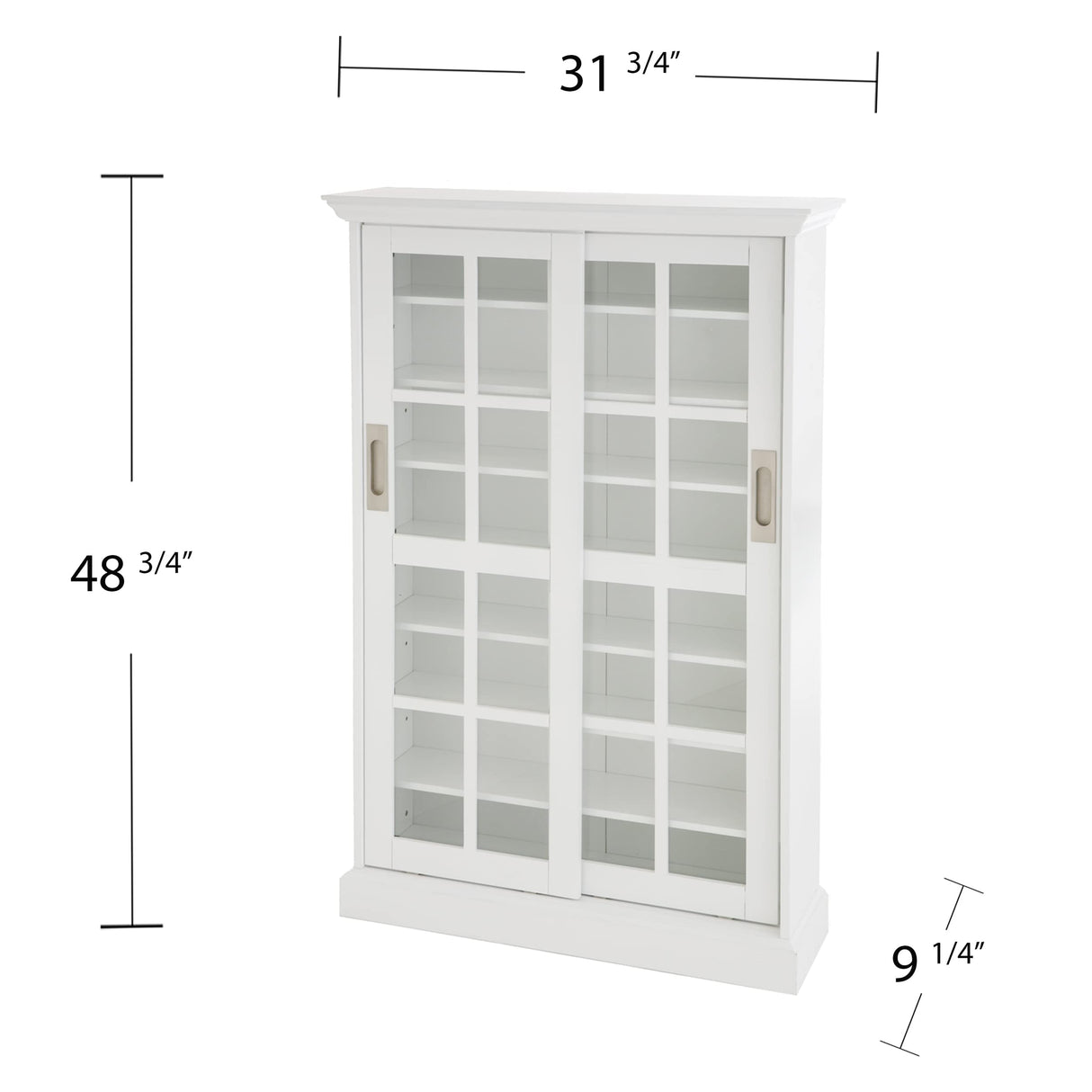 Sliding Door Media Cabinet - White