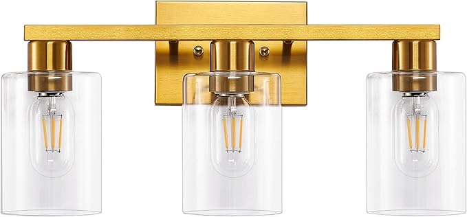 4-Light Vanity Lights,Modern Brushed Gold Bathroom Light Fixtures