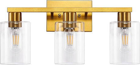 4-Light Vanity Lights,Modern Brushed Gold Bathroom Light Fixtures