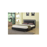 Bria Faux Leather Platform Bed, Queen, Black