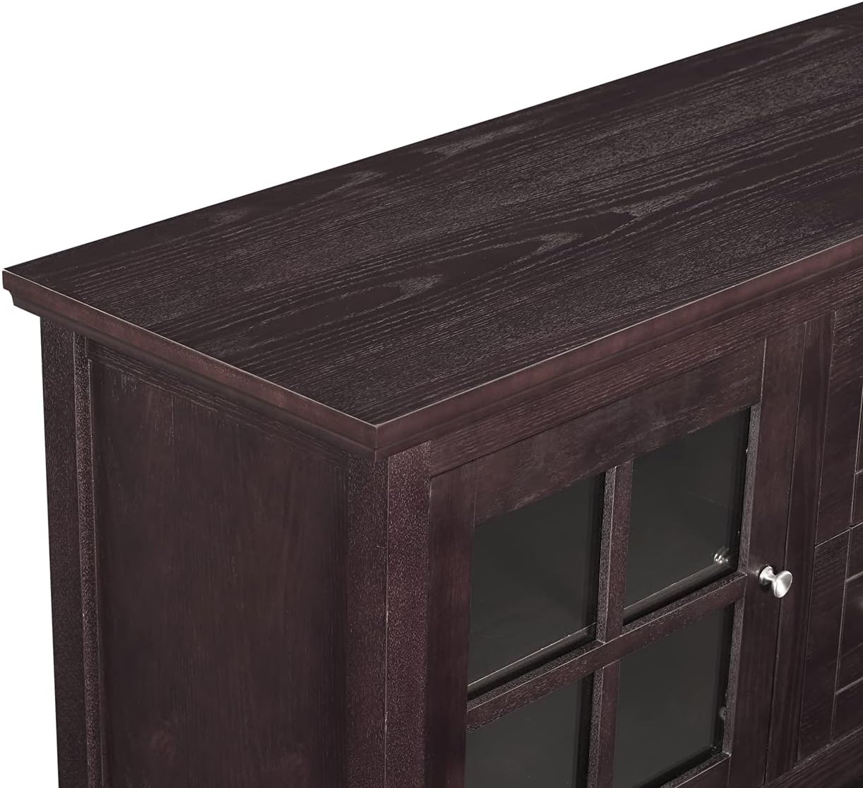 Charlotte Classic Glass Door Storage Buffet, 52 Inch, Espresso