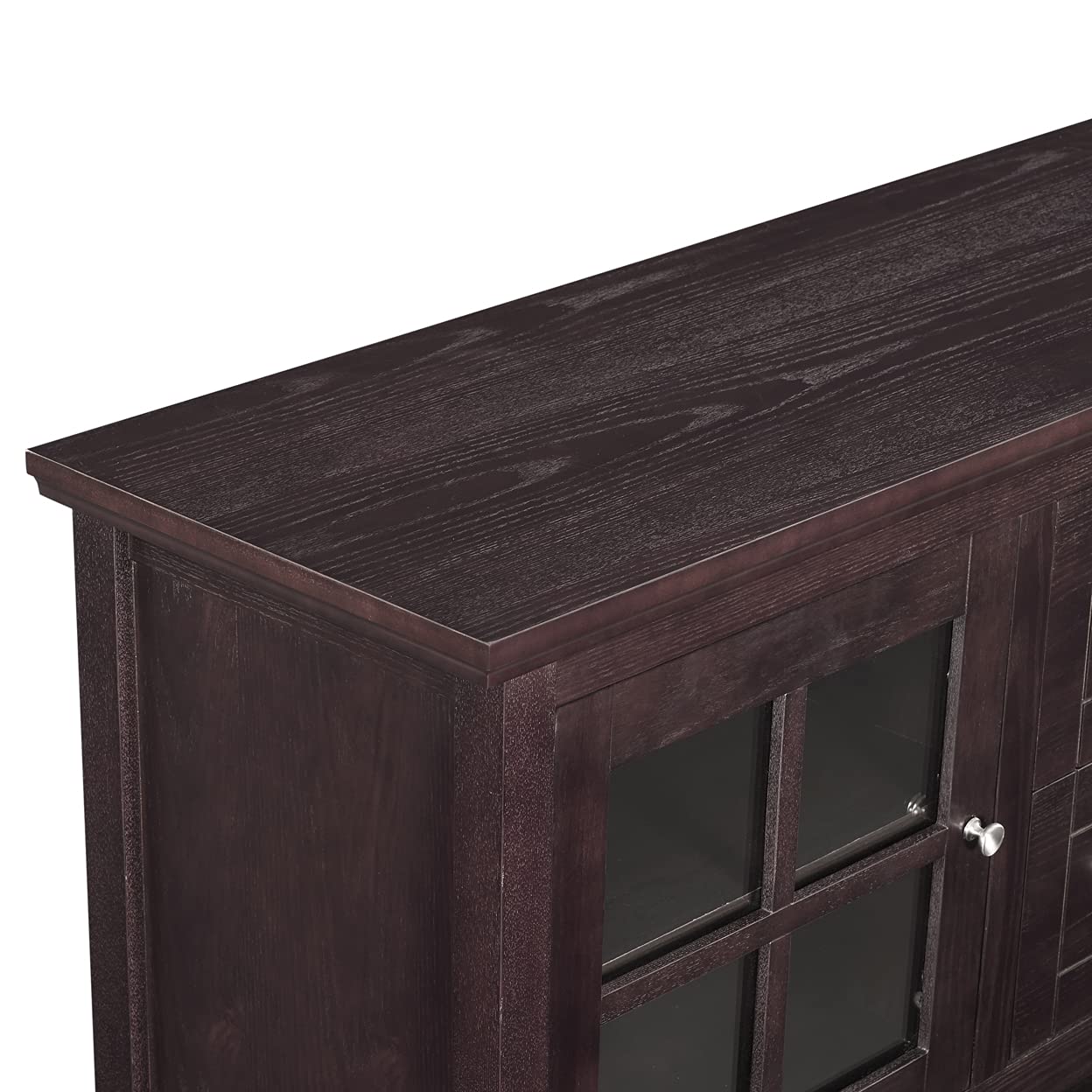 Charlotte Classic Glass Door Storage Buffet, 52 Inch, Espresso