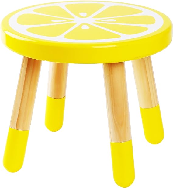9 Inch Kids Solid Hard Wood Fruit Chair, Crafted Hand-Painted Wood