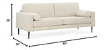 Hazela Contemporary Sofa with 2 Bolster Pillows, Beige