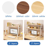 JXCAA Wall Ladder White Small Computer Desk Tall Bookcase Bookshelf Storage, Desktop Bookshelf Organizer, Thickened Steel Frame, with Installation Tools, 3 Layers, 55 X 32 X 90 Cm