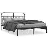 Tidyard Metal Bed Frame Without Mattress with Headboard Black 59.1 x 78.7 Inch Platform Bed Frame, Easy Assembly Mattress Foundation for Bedroom Dorm Guest Room Style M