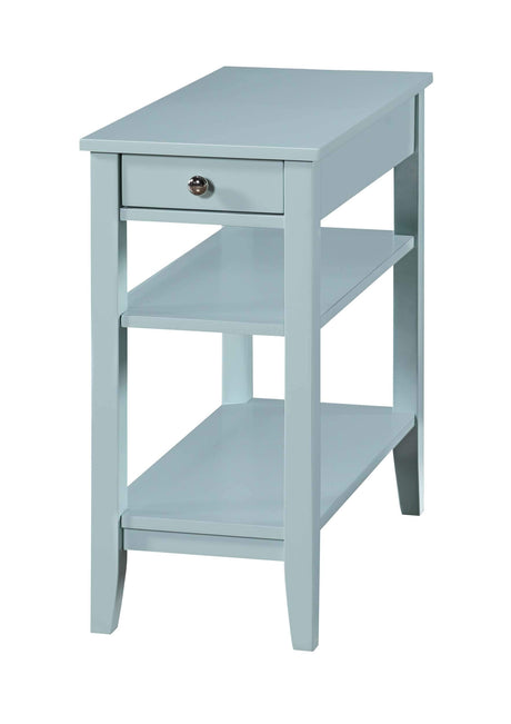 American Heritage 1 Drawer Chairside End Table with Shelves, 23.5"L x 11.25"W x 24"H