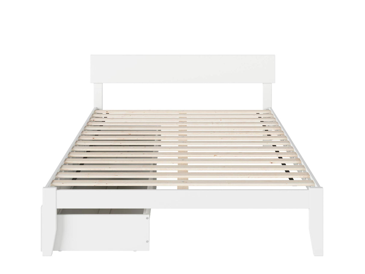 with Underbed Drawers, White