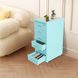 6 Drawers Vertical Metal Filing Cabinet, Mobile File Cabinet with Lock, Rolling File