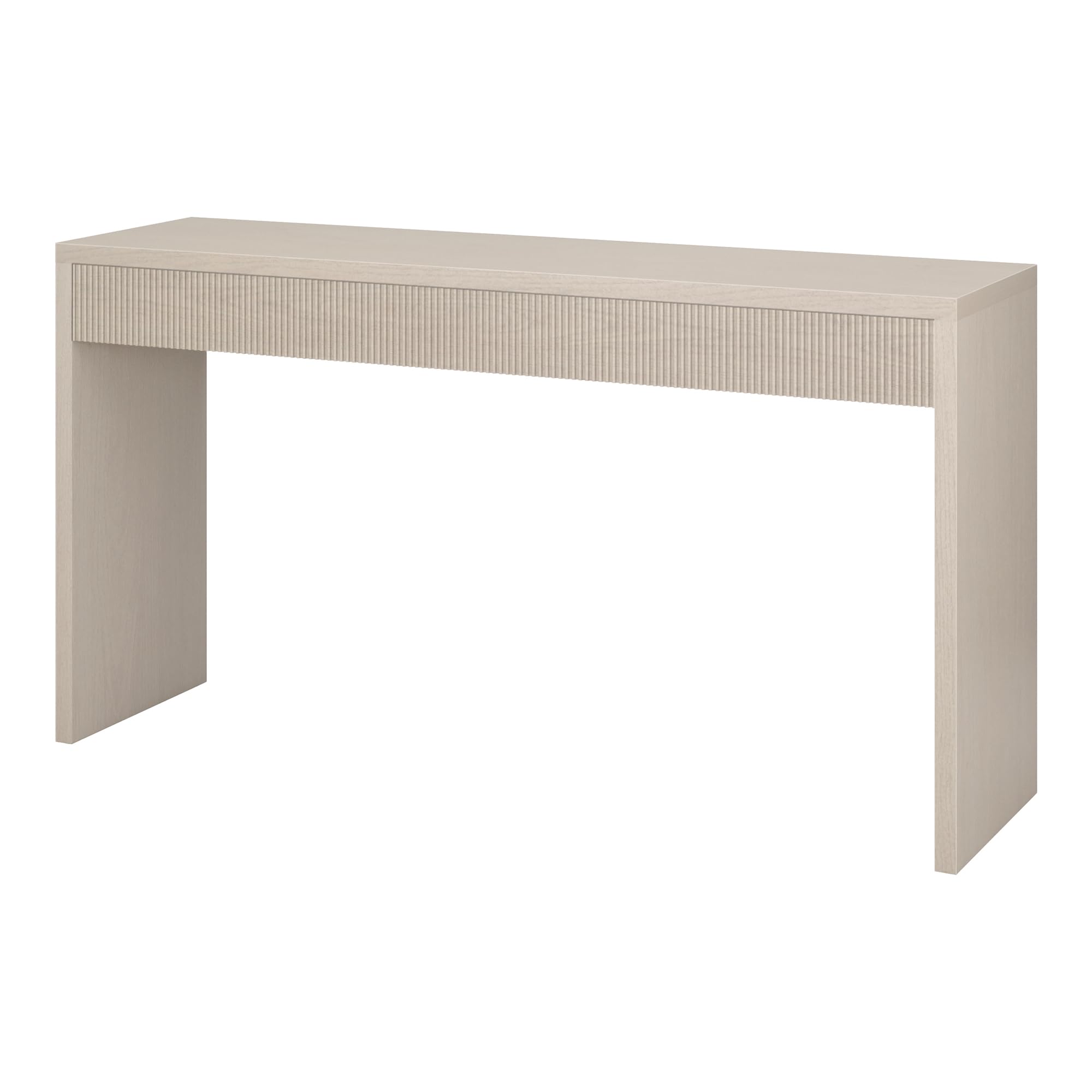 55" Wide Rectangular Console Table in Beech White, for Home