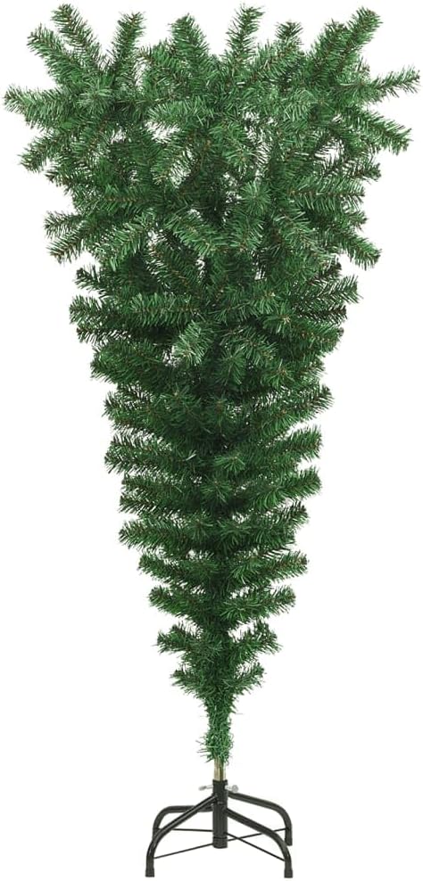 4ft Upside Down Christmas Tree, Artificial Xmas Tree with 380 Branch Tips