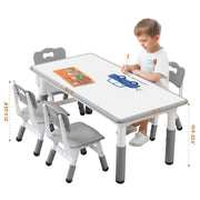 Kids Table and Chair, Toddler Table and Chair Set, Adjustable Kids Table