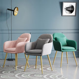 1 Pcs Velvet Dining Chair, for Living Room Bedroom Kitchen Chair with Metal Legs Apartment Makeup